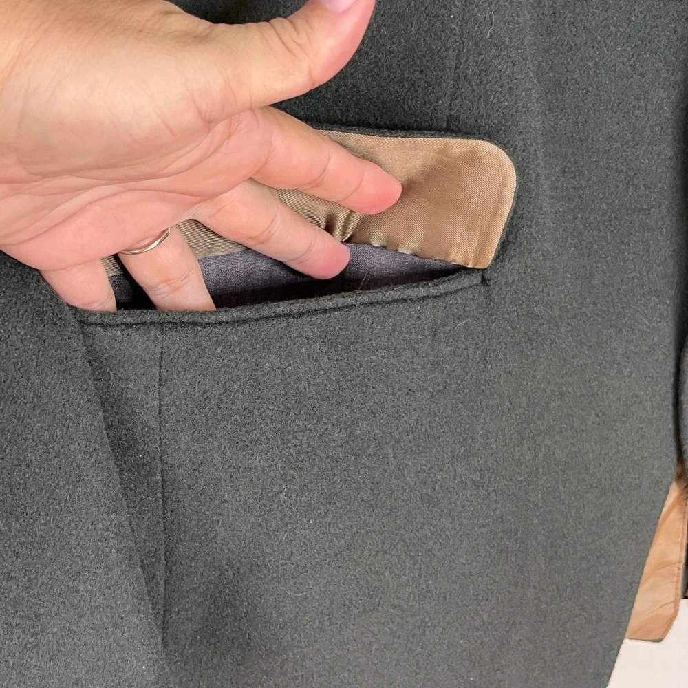 Vtg. Evan‎ Picone Robinsons May Camel Hair Blazer 40SHT Sport Coat Forrest Green